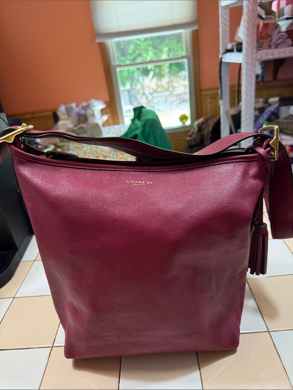 Coach Ruby Red Pebbled Leather Bucket Bag, MAKE AN OFFER!!!
